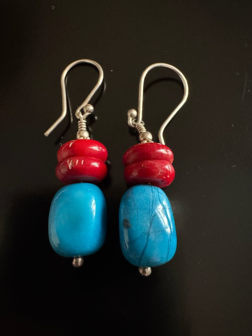 Sterling Silver Colorful Beaded Dangle Earrings